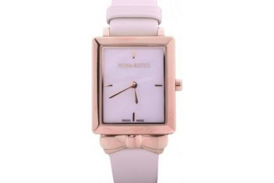 Nina Ricci - Analog White MOP Dial Beige Strap Ladies Watch
